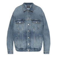 Balenciaga Bleached-Effect Button-Up Denim Jacket 'Blue' 724651THW254245
