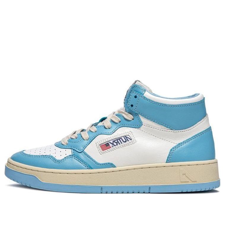 (WMNS) Autry Medalist Mid Leather Sneakers Two-Toned 'White Blue' AUMW-WB08