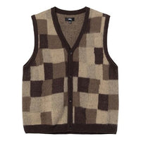 Stussy Wobbly Check Sweater Vest 'Brown' 217055