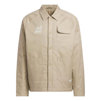 adidas Small Logo Padded Jacket Asia Sizing 'Tan' JE6104