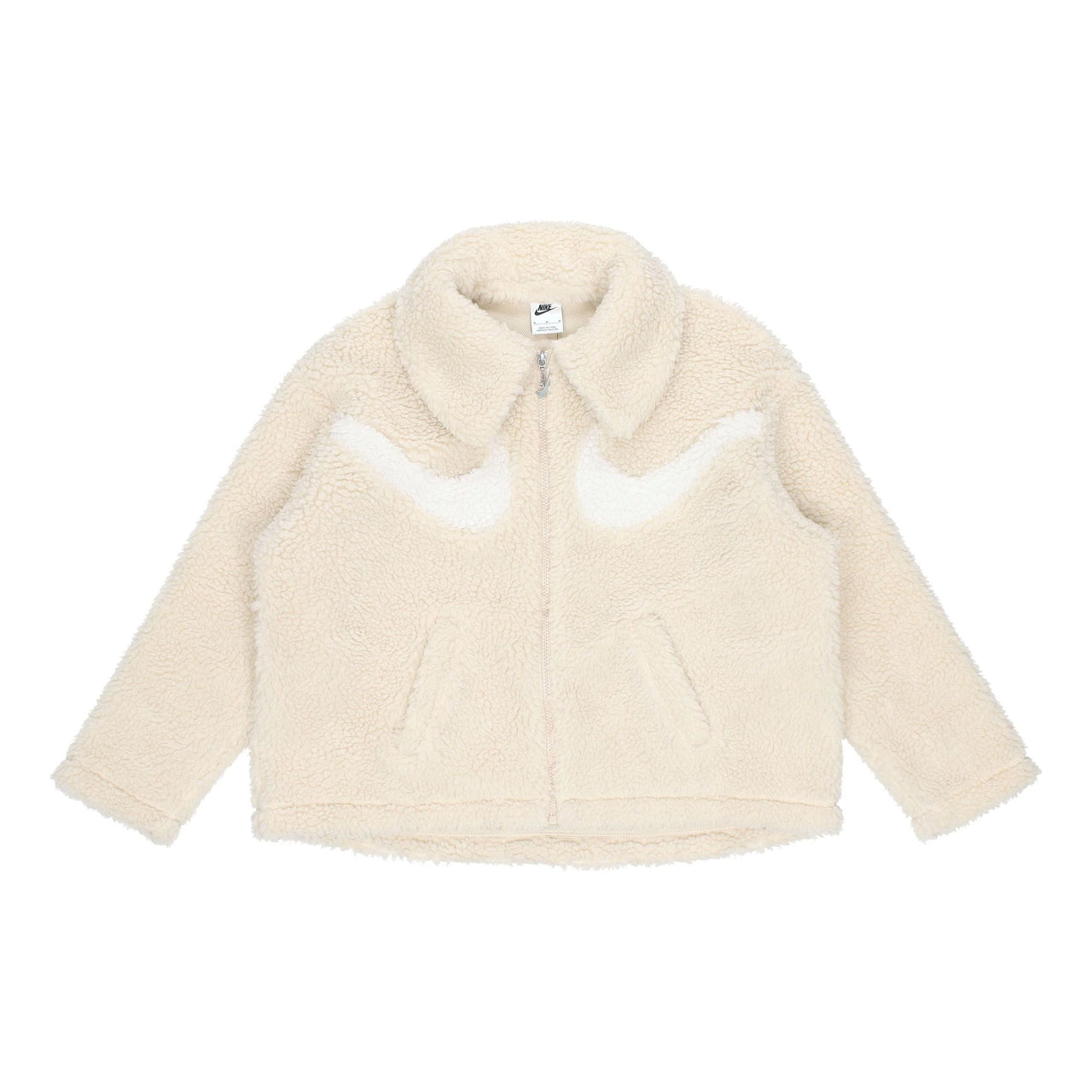 (WMNS) Nike Logo Printing Solid Color Athleisure Casual Sports Lamb's Wool Apricot Color Jacket DD5621-206