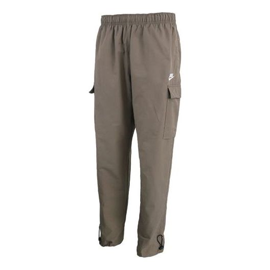 Nike Sportswear Logo Small Label Embroidered Woven Cargo Long Pants Olive Grey Gray CU4326-081