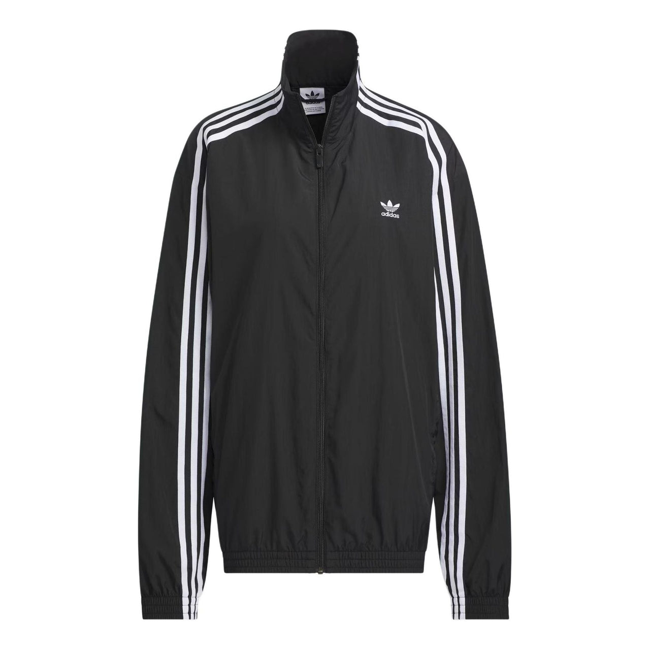 (WMNS) adidas Originals Oversized Track Top Asia Sizing 'Black White' JJ3361