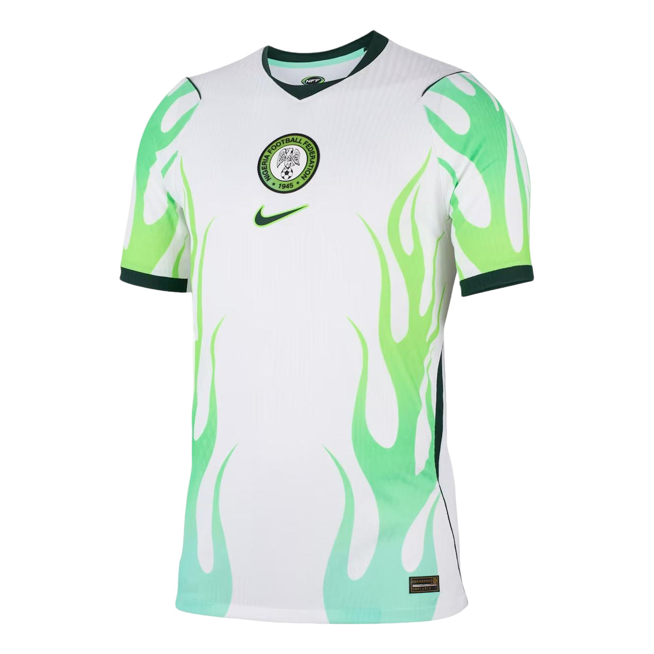 Nike Nigeria 2026 Match Away Aero-FIT Soccer Authentic Jersey 'White Green Glow Black' IB5205-100