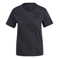 (WMNS) adidas Trefoil Monogram Tee Asia Sizing 'Black' II3180