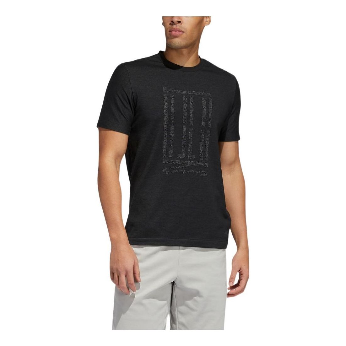 Men's adidas Martial Arts Series Solid Color Pattern Printing Sports Training Short Sleeve Black T-Shirt FT2773