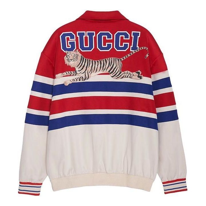 Gucci Gucci Tiger Collared Sweatshirt With Patch 'Red Ivory' 683513-XJD3R-6116