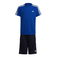 (GS) adidas Designed To Move Tee And Shorts Set Asia Sizing 'Blue Black' HE9343