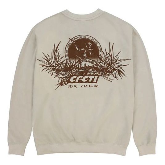 Travis Scott Cactus Jack CACTI Series Alphabet Printing Round Neck Long Sleeves Unisex Creamy White TC-80