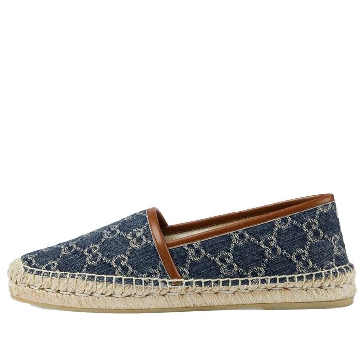 (WMNS) Gucci Denim Series Breathable Wear-Resistant Double g Jacquard Flat Shoes Blue 580877-2KQ50-4462