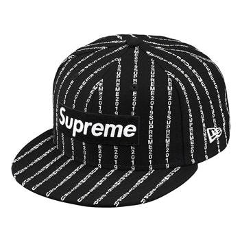 Supreme Text Stripe New Era Cap 'Black Yellow' SUP-SS19-171