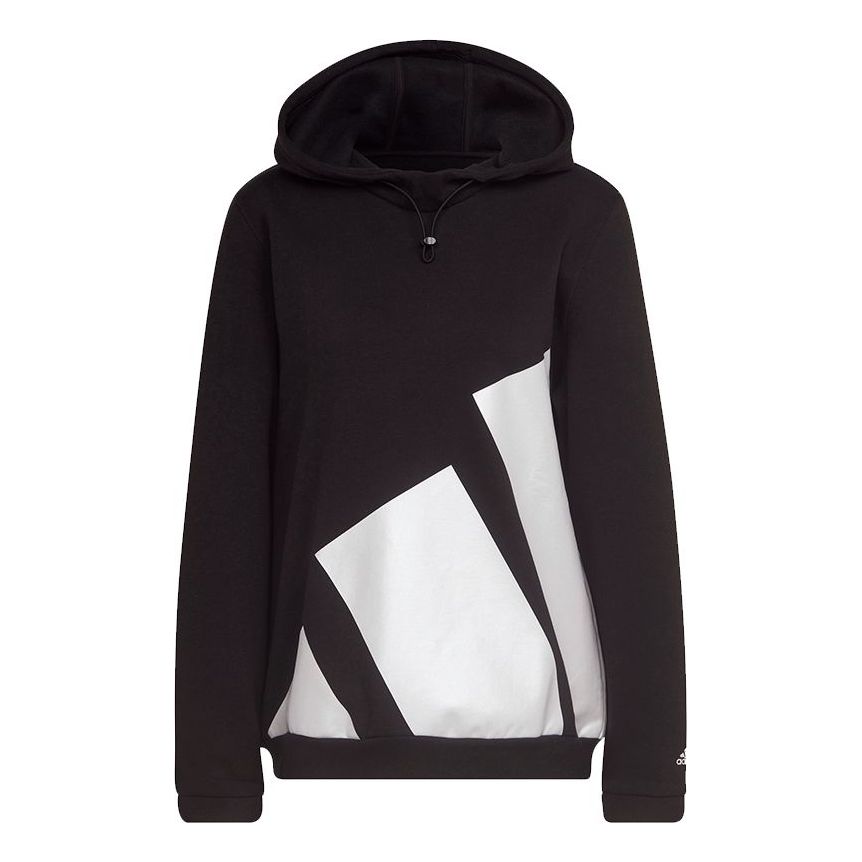 (WMNS) adidas Colorblock Large Logo Sports Hoodie Black HI1204