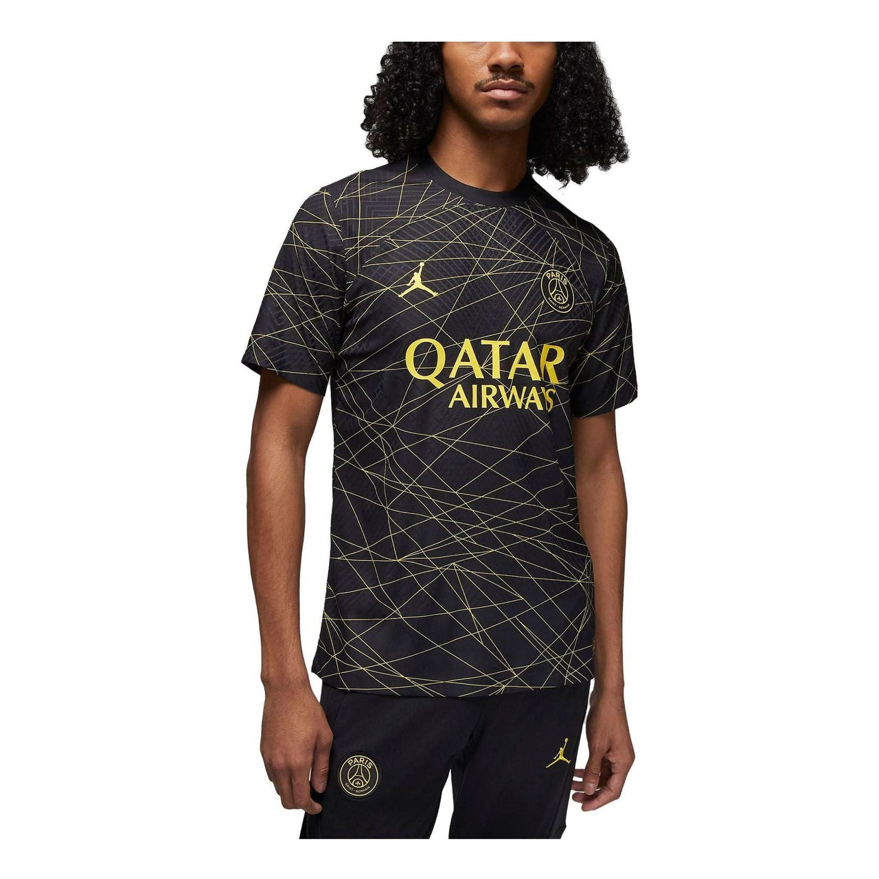 Air Jordan x Paris Saint-Germain 2022/23 Match Fourth Dri-FIT ADV Soccer Jersey 'Black Yellow' DR3797-010