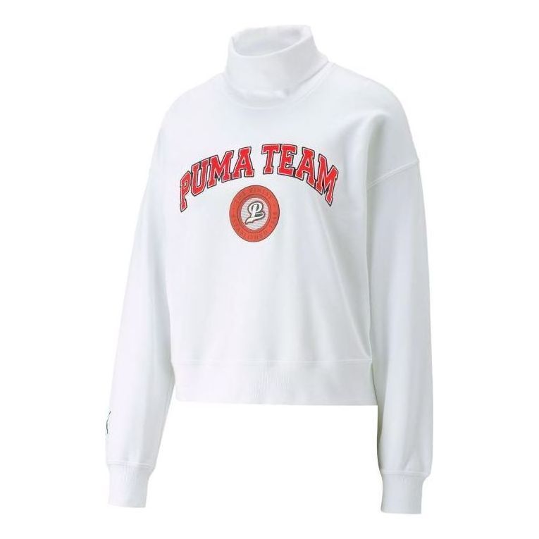 (WMNS) PUMA Team Sweatshirt 'White' 539271-02