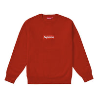 بلوفر Supreme FW18 Box Logo Crewneck Rust Classic Round Neck للجنسين، اشترِ واحدًا واحصل على الثاني مجانًا، أحمر، SUP-FW18-1079
