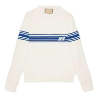 Gucci Knit Wool Sweater With Square GG 'Ivory Blue' 763398-XKDO1-9174