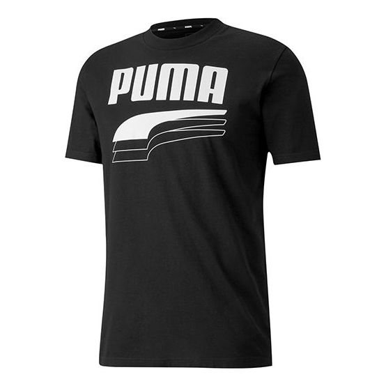 PUMA Alphabet Printing Casual Short Sleeve Black 582772-01