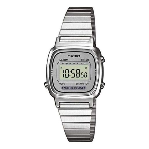 CASIO Couple Waterproof Mens Silver Digital LA670WEA-7EF