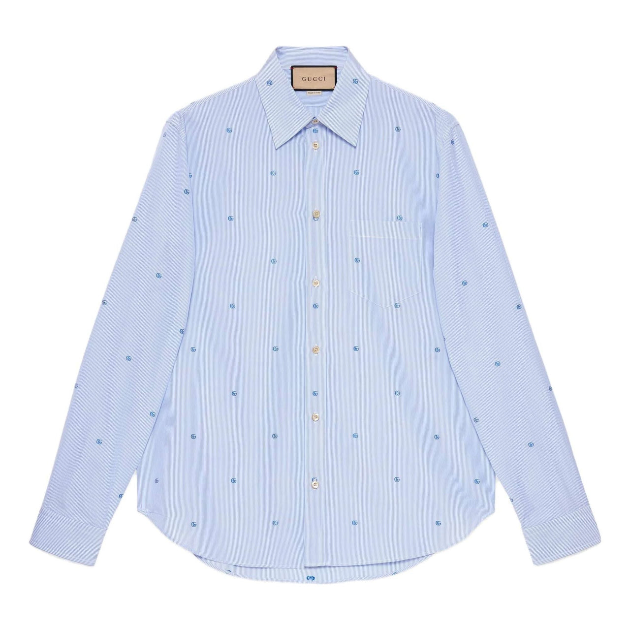 Gucci Striped Cotton Poplin Shirt 'Light Blue White' 703396-ZAHJ0-4514