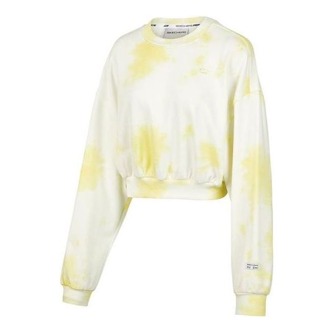 (WMNS) Skechers x XUZHI Short Long Sleeve Crew Sweater 'Yellow White Grey' P421W072