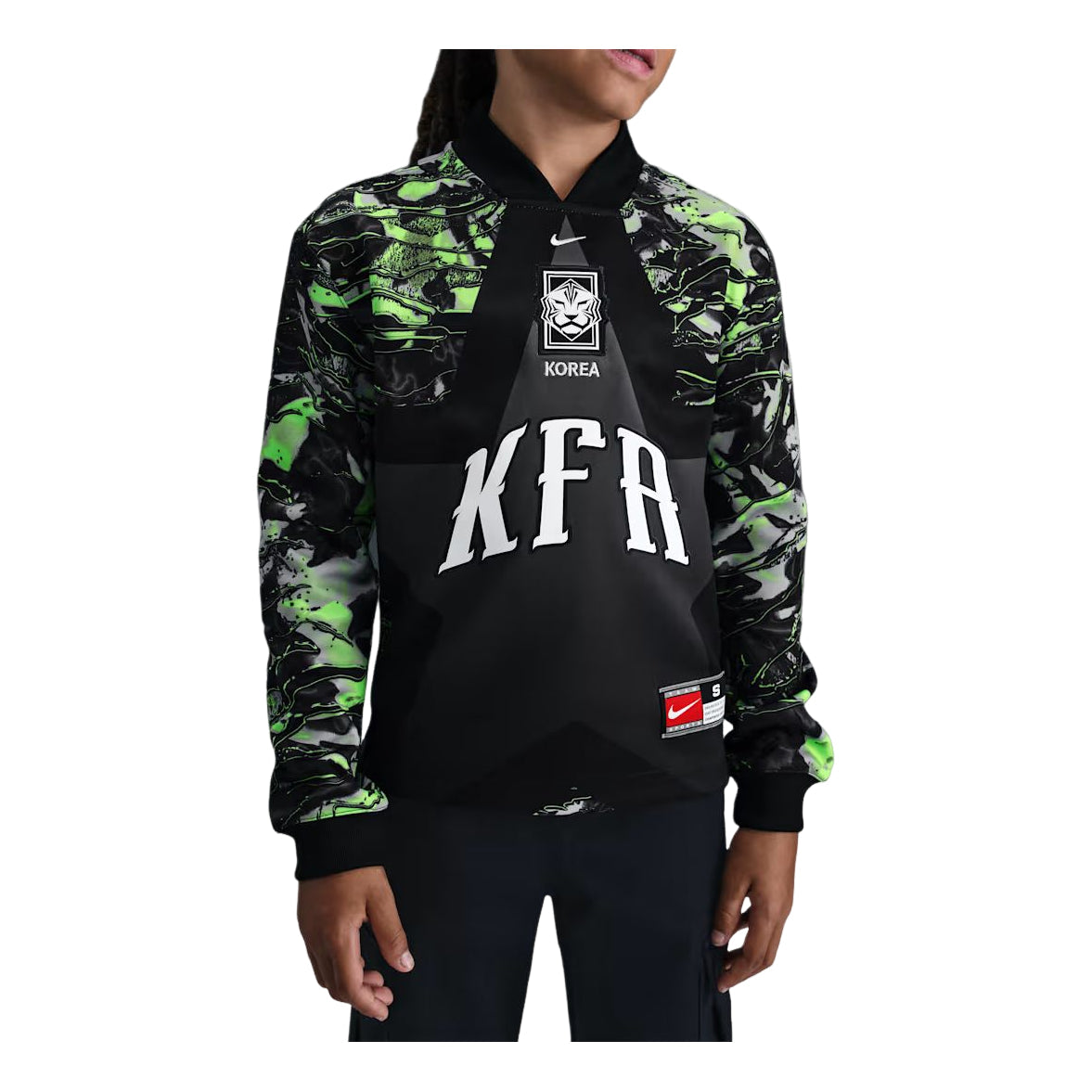 (GS) Nike Korea Hollywood Keeper Dri-FIT Soccer Jersey Asia Sizing 'Black White' IO2676-010