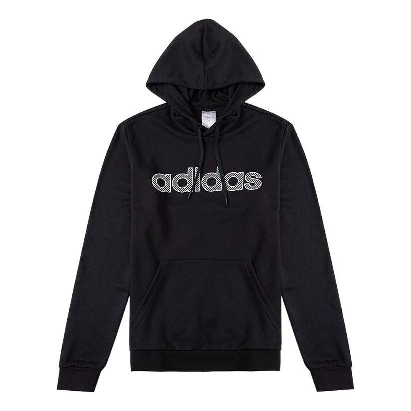 Men's adidas neo Alphabet Printing Drawstring Athleisure Casual Sports Black HD4688