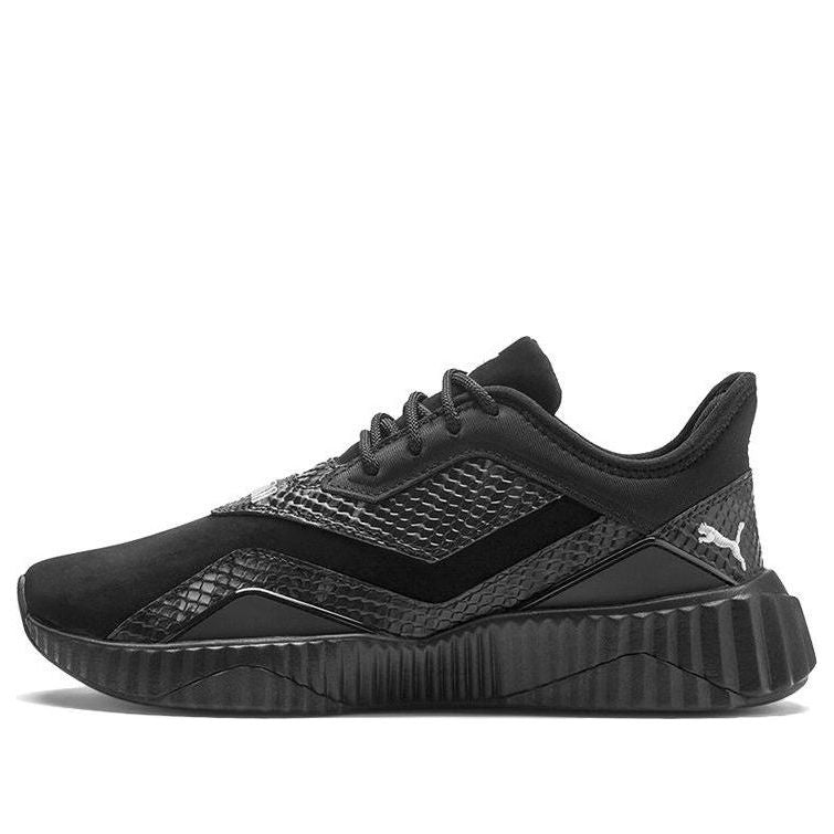 (WMNS) PUMA Defy Stitched Croc Low Top Running Shoes Black/Grey 192628-01