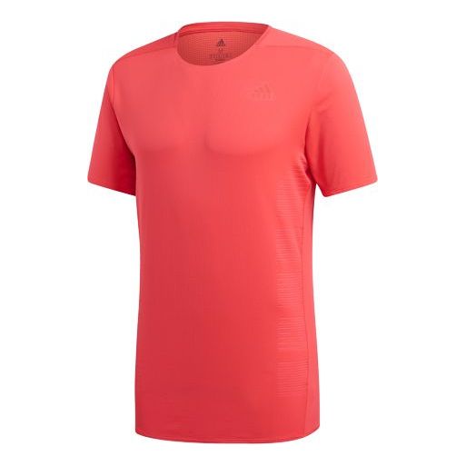 Men's adidas Logo Breathable Short Sleeve Red T-Shirt DQ1852