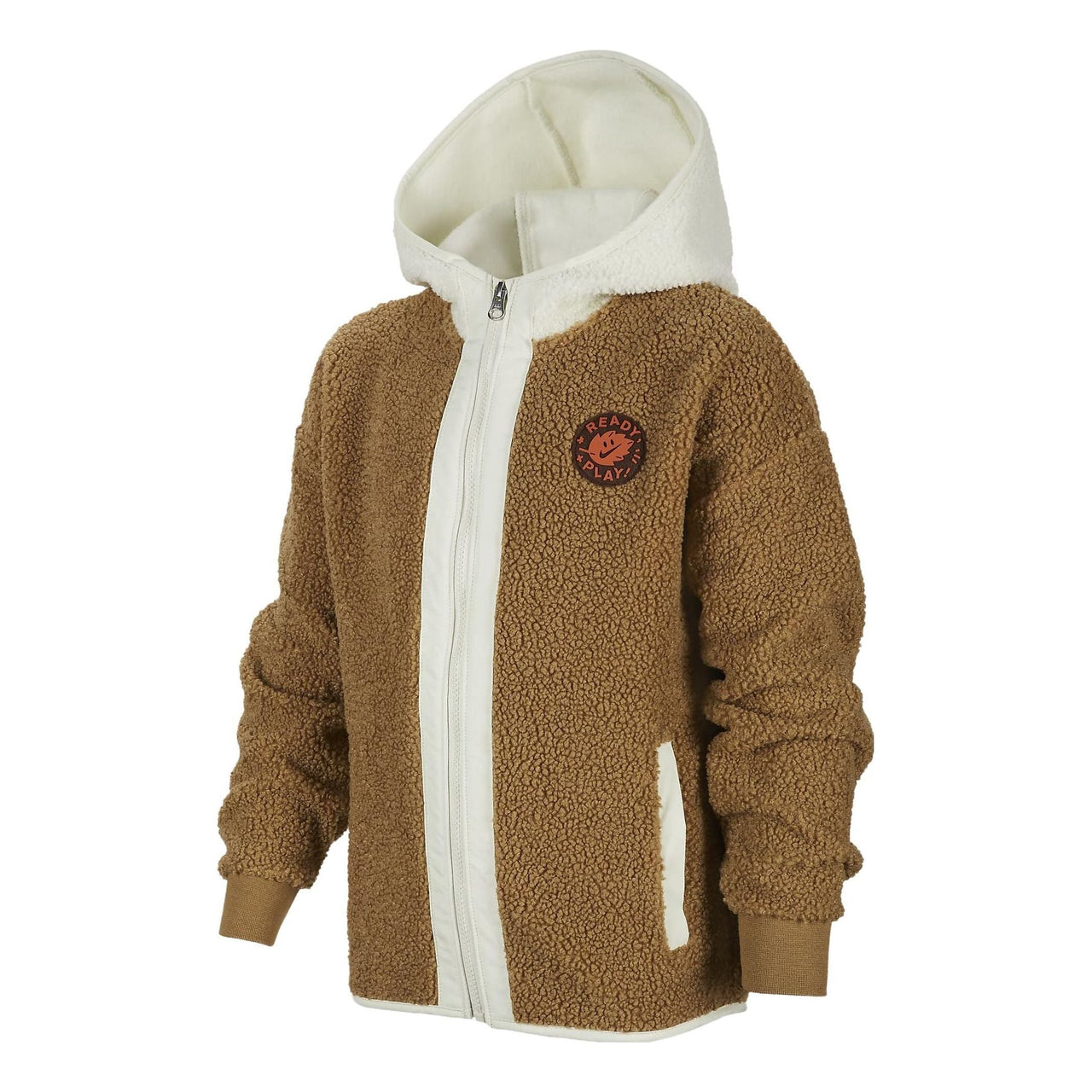 (PS) Nike Sportswear Full-Zip Faux Sherpa Hoodie 'Sprout Gold' FV3979-288