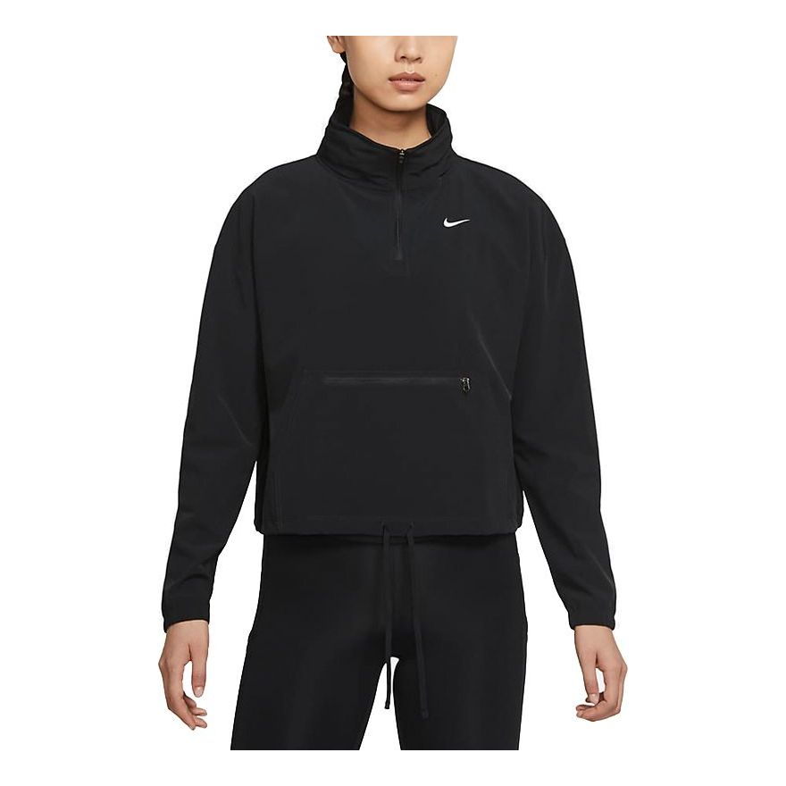 (WMNS) Nike Pro Dri-FIT Packable Training Sports Storage Simple Hooded Stand Collar Jacket Black DD6280-010