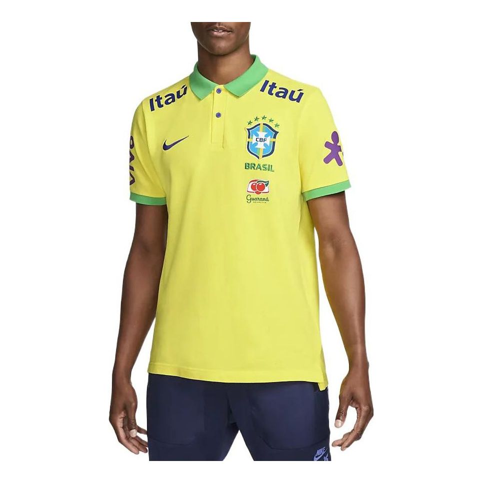 Nike Logo Brazil Polo Shirts 'Yellow Green' DH4937-740