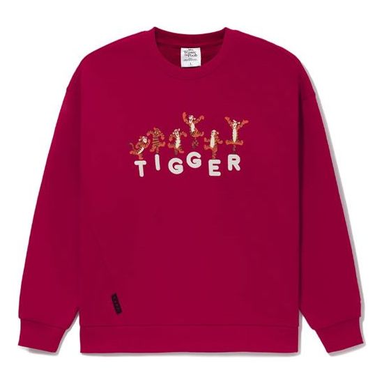 Li-Ning x Disney Crossover Series Cartoon Alphabet Printing Sports Loose Pullover Couple Style Chicago Bulls 'Red' AWDS547-3