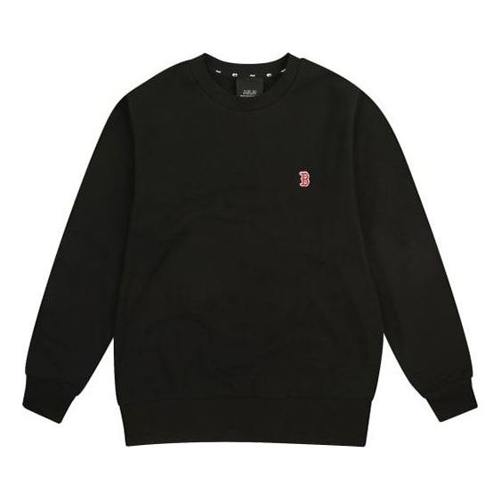 MLB Boston Red Sox Classic Loose Small Logo Round Neck Long Sleeves Unisex Black 31MT02941-43L