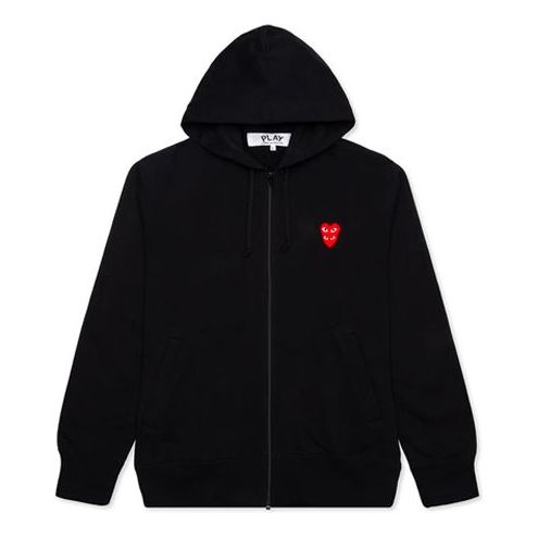 COMME des GARCONS PLAY Red Stacked Heart Zip Up Hoodie AZ-T294-051-1