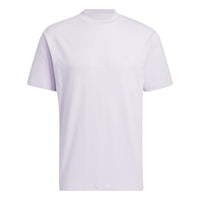 adidas neo Solid Color Round Neck Sports Short Sleeve Light Purple T-Shirt HS6817
