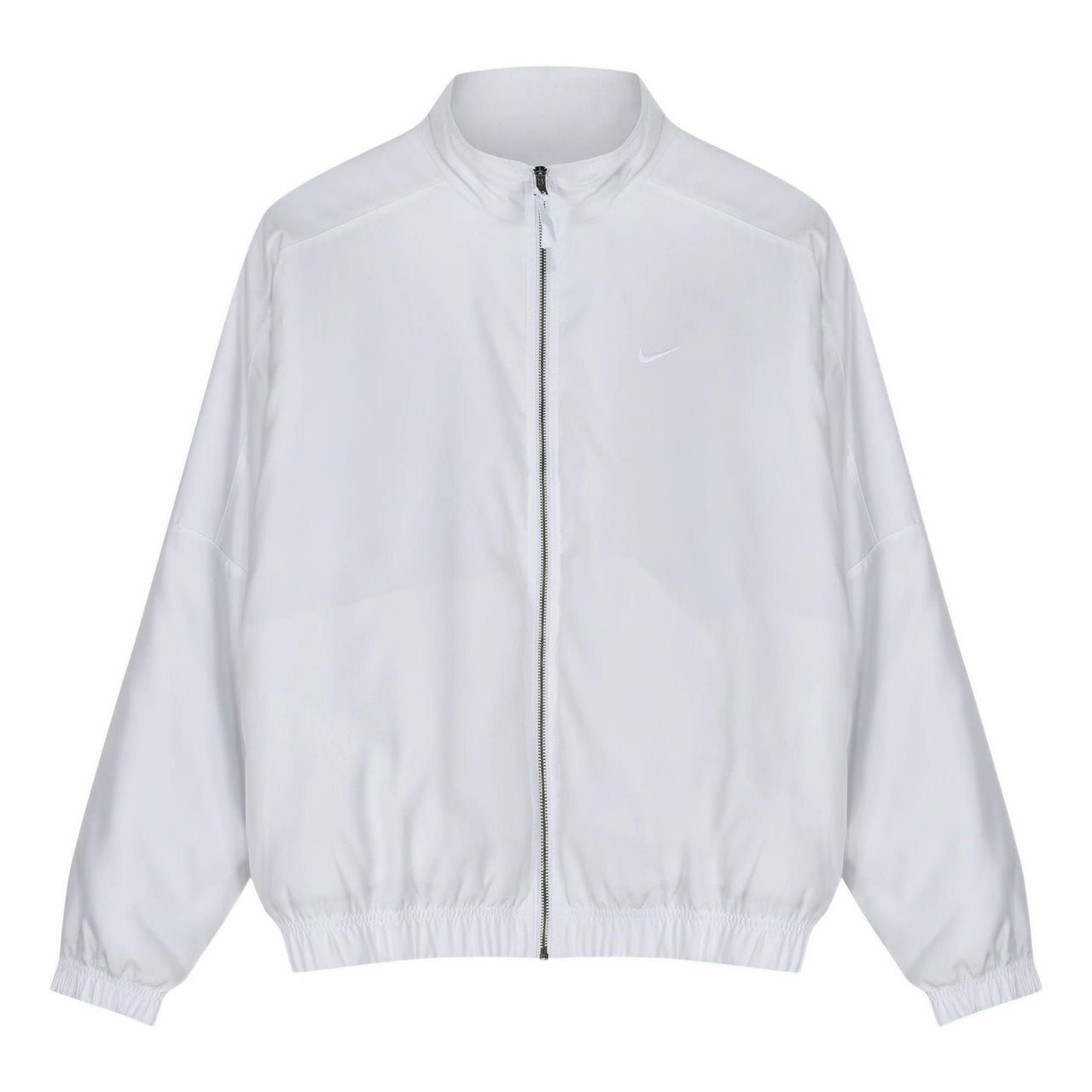Men's Nike Solid Color Stand Collar Logo Casual Long Sleeves Jacket White DN1266-121