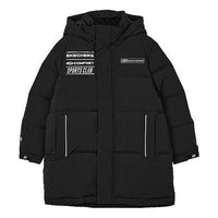 (GS) Skechers Basic Letter Woven Down Jacket 'Black White' P423B012-0018