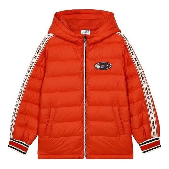 (GS) Skechers SKX Short Down Jacket 'Orange Black Green' L321B021