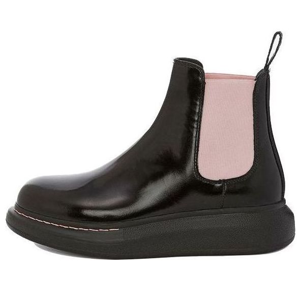 (WMNS) Alexander McQueen Hybrid Chelsea Boot 'Black Sugar Pink' 586398WHX521123