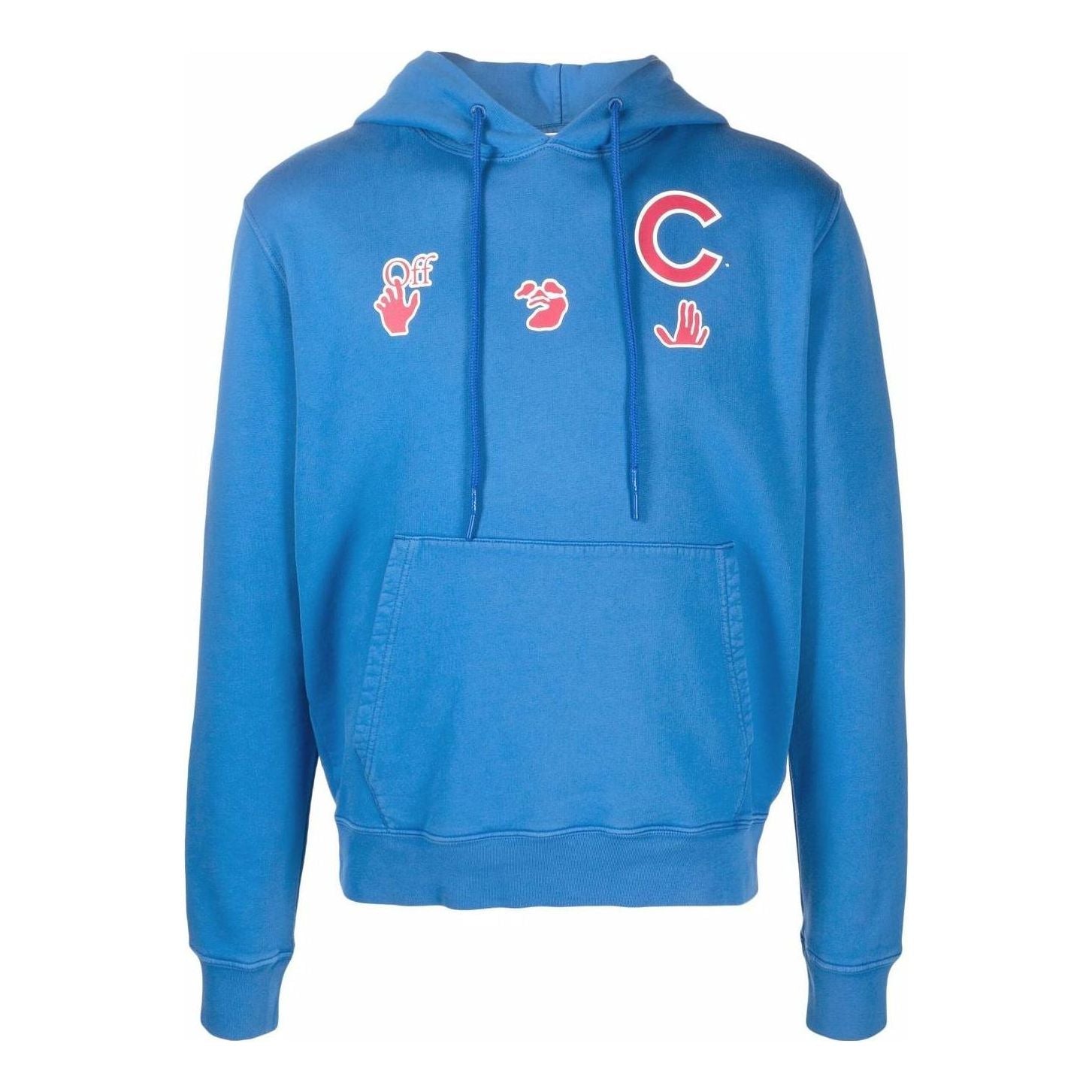 Off-White Mlb Chicago Cubs Cotton Jersey Hoodie 'Blue' OMBB034G21FLE005