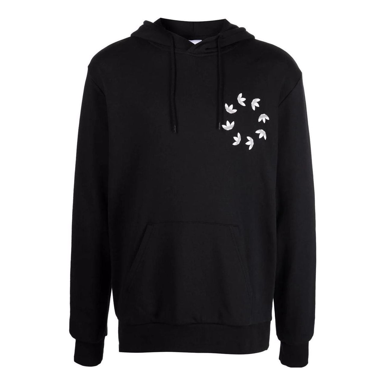 Men's adidas originals Kangaroo Pocket Chest Logo Printing Hooded Long Sleeves Black HC4490
