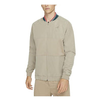 Nike Soccer/Football Embroidered Alphabet Training Knit Baseball Collar Jacket Khaki DA9764-391