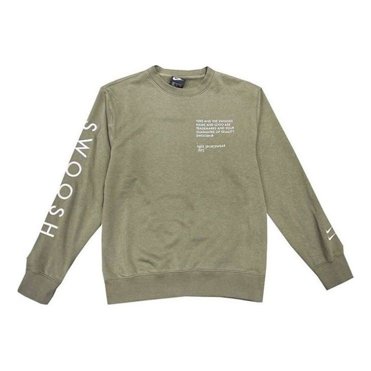 Nike Swoosh Athleisure Casual Sports Sweatshirt 'Olive Green' DJ0466-380