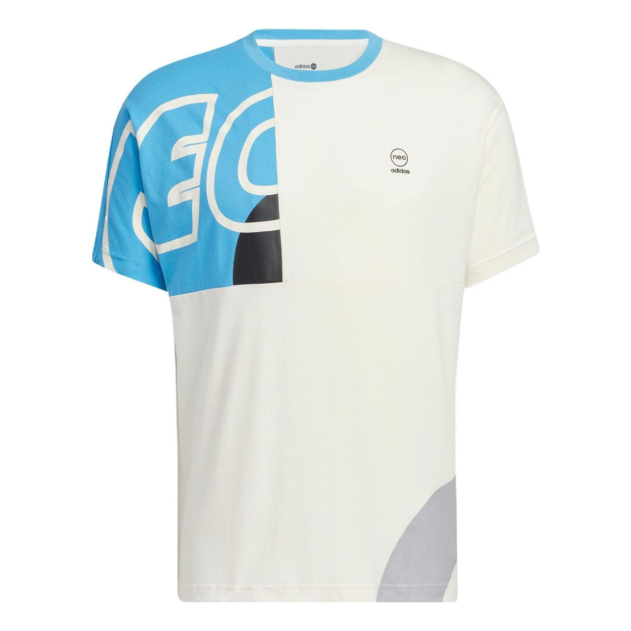 adidas neo M Brand Tee 2 Contrasting Colors Alphabet Printing Sports Short Sleeve Blue White HS8826