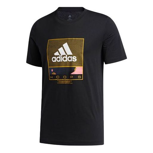 adidas Basketball Sports Round Neck Short Sleeve Black GE4513
