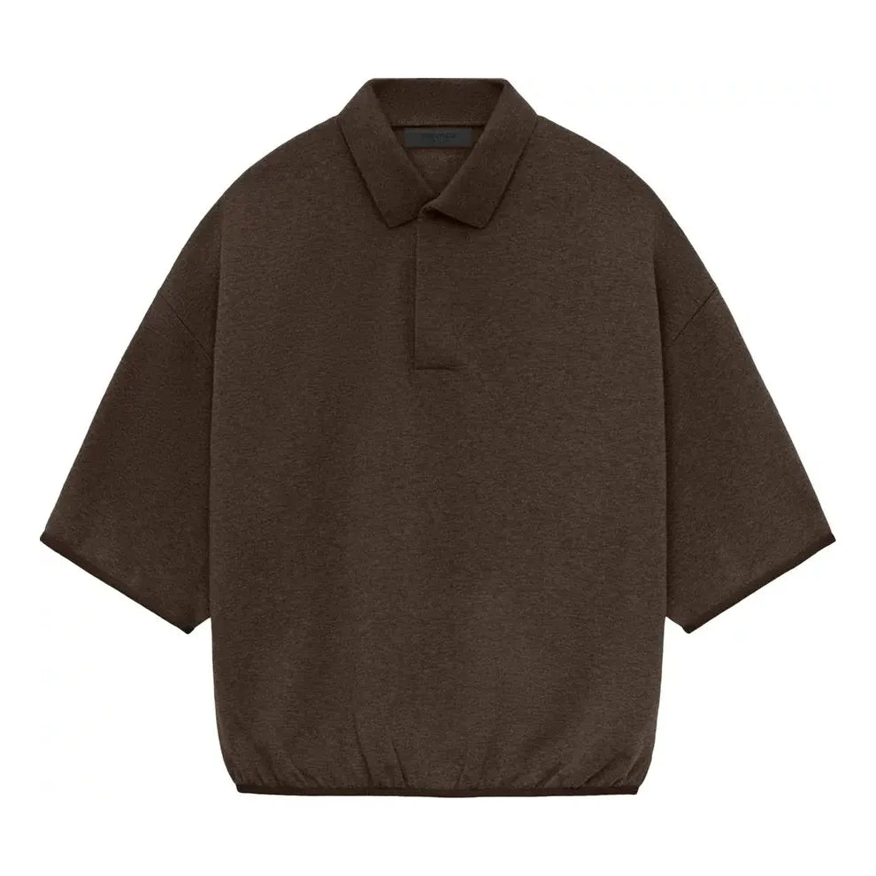 Fear of God Essentials 3/4 Sleeve Polo Shirt 'Heather Wood' 192SU244402F