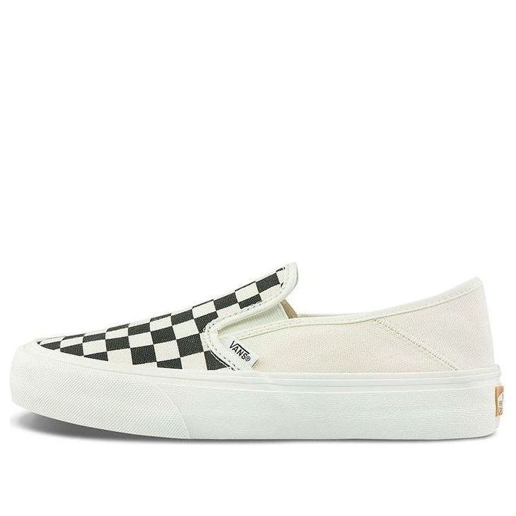 Vans Slip-On Grid Breathable Non-Slip One Pedal Low Top Canvas Skate Shoes Unisex Black White VN0A3MVD42E