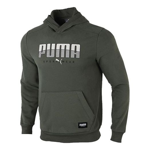 PUMA Athletics Hoodie 'Olive Green White' 586543-64