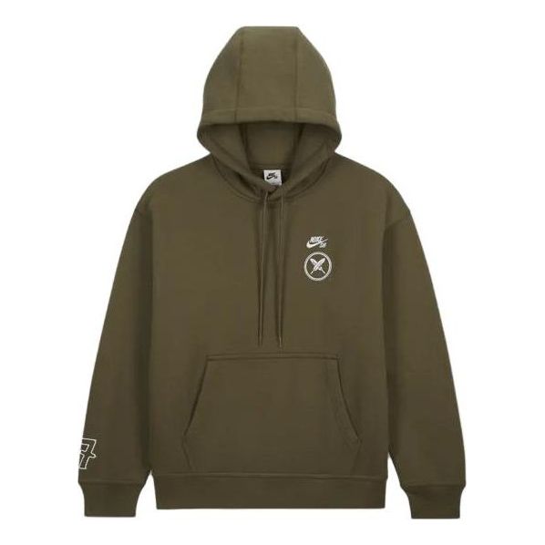 Nike SB x Yuto Graphic Fleece Pullover Hoodie Asia Sizing 'Medium Olive' FN0552-222