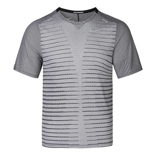 Nike TechKnit Future Fast Running Round Neck Short Sleeve Black White  CU6057-010